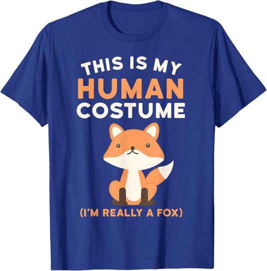 This is my Human Costume I'm Really a Fox Shirt Cute Fox T-Shirt - T-Shirt | Royal