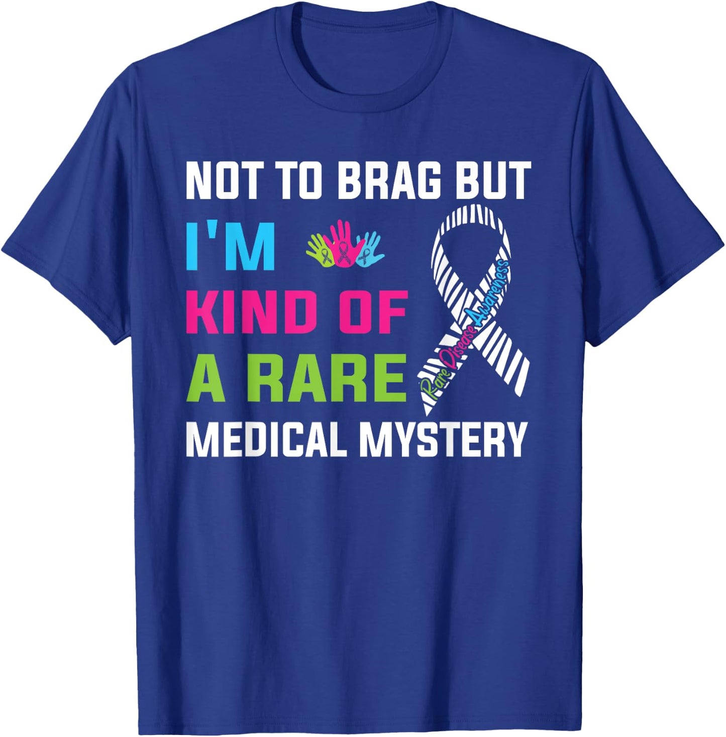 Rare Disease Awareness Day 2025 Rare Genes Zebra Ribbon T-Shirt - T-Shirt | Royal