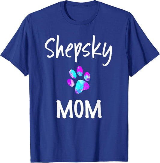Shepsky Mom German Shepherd Husky Mix Dog Owner T-Shirt - T-Shirt | Royal