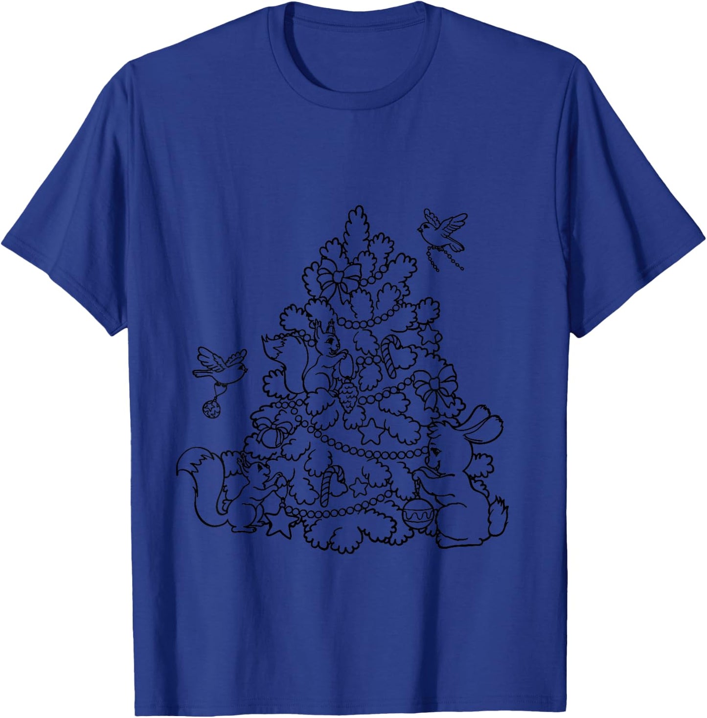 Kids Color Your Own Christmas Tree Coloring Shirt T-Shirt - T-Shirt | Royal