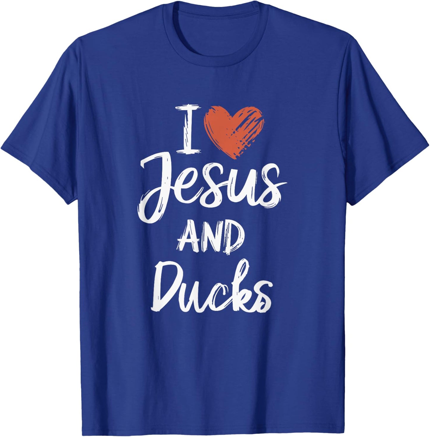 I Love Jesus And Ducks Christian Religious Ducks Lover T-Shirt - T-Shirt | Royal