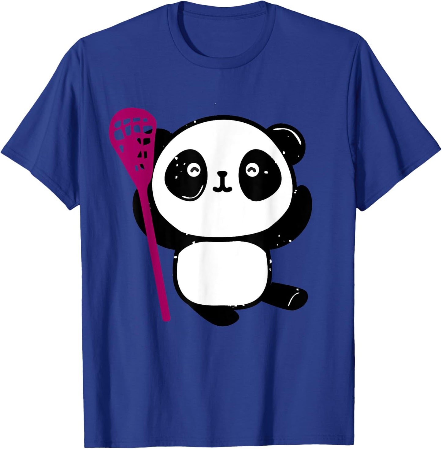 Cute Lacrosse Girl Panda with Lax Stick Lacrosse T-Shirt - T-Shirt | Royal