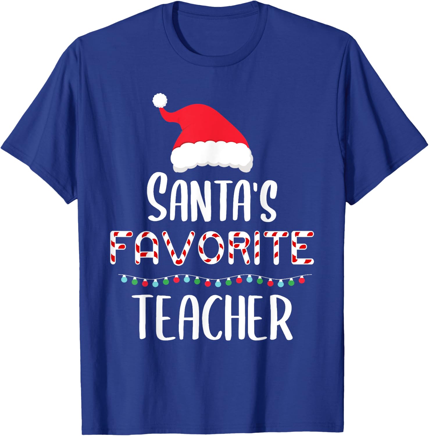 Santas Favorite Teacher Pajamas - Funny Xmas Teacher Costume Men Women Kids T-Shirt - T-Shirt | Royal
