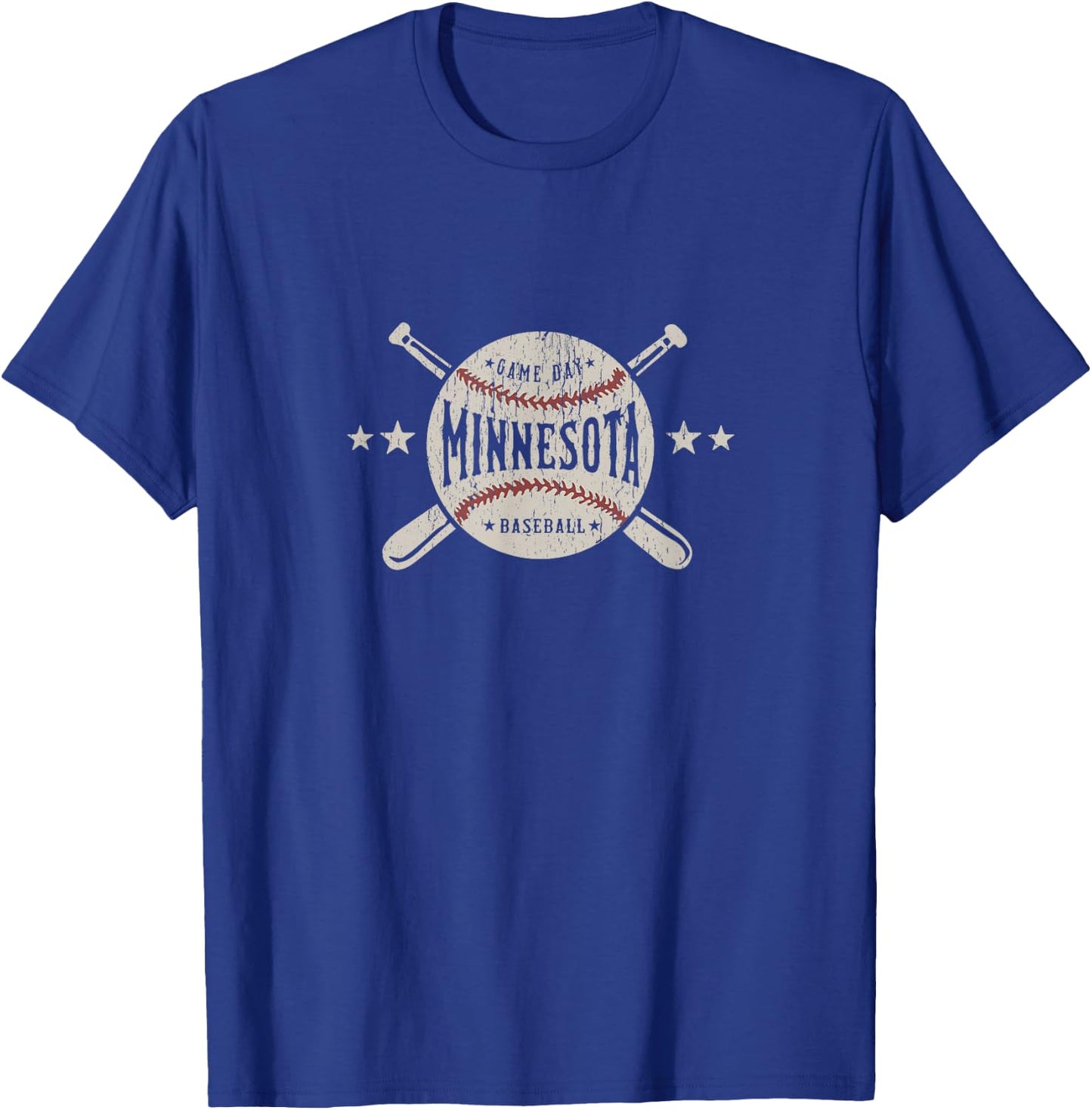 Minnesota MN Vintage Baseball T-Shirt - T-Shirt | Royal