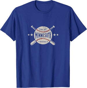 Minnesota MN Vintage Baseball T-Shirt - T-Shirt | Royal