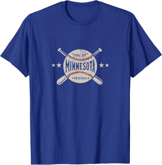 Minnesota MN Vintage Baseball T-Shirt - T-Shirt | Royal