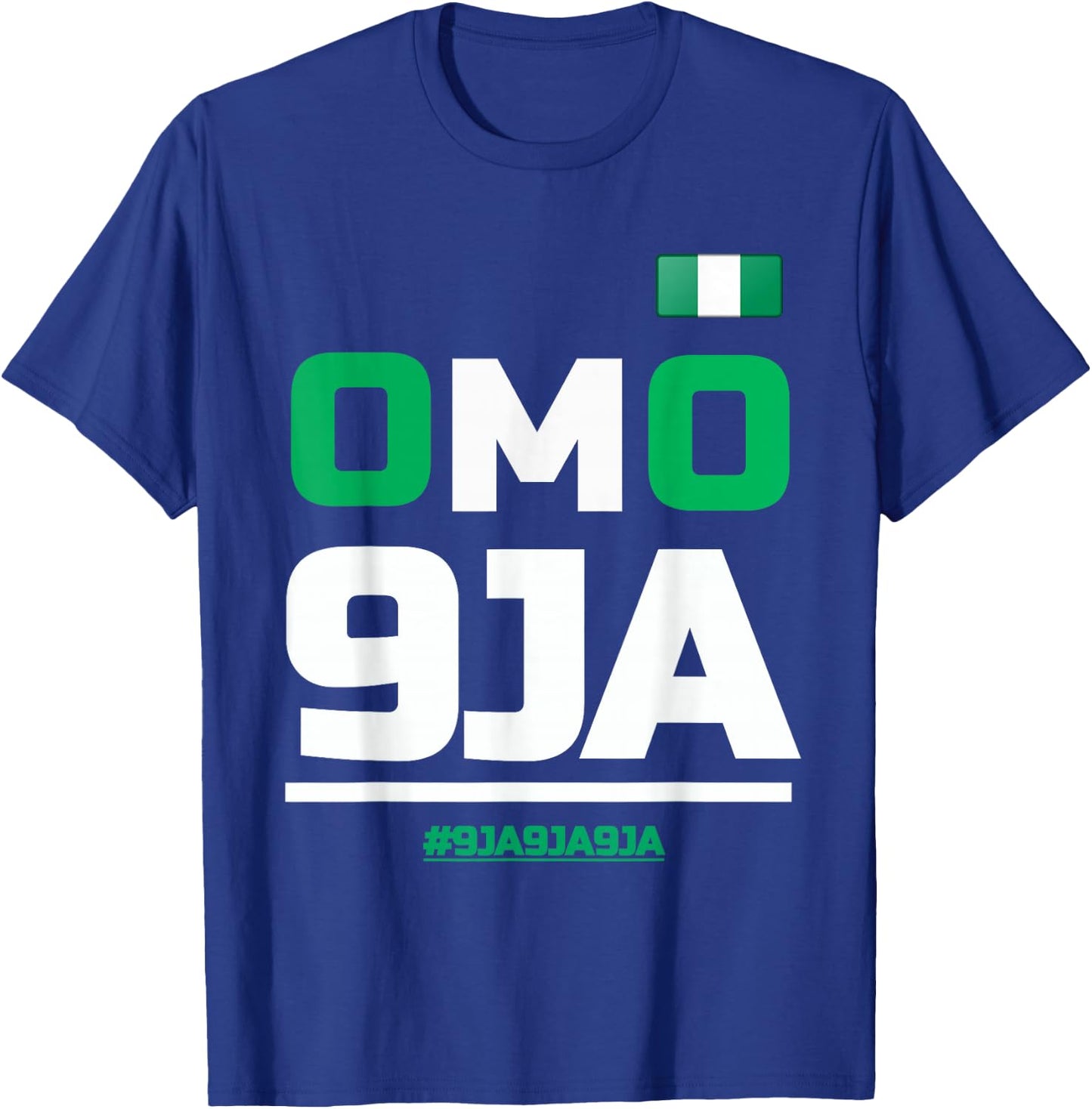OMO 9JA with Nigeria Flag in Heart, Nigerian T-Shirt - T-Shirt | Royal