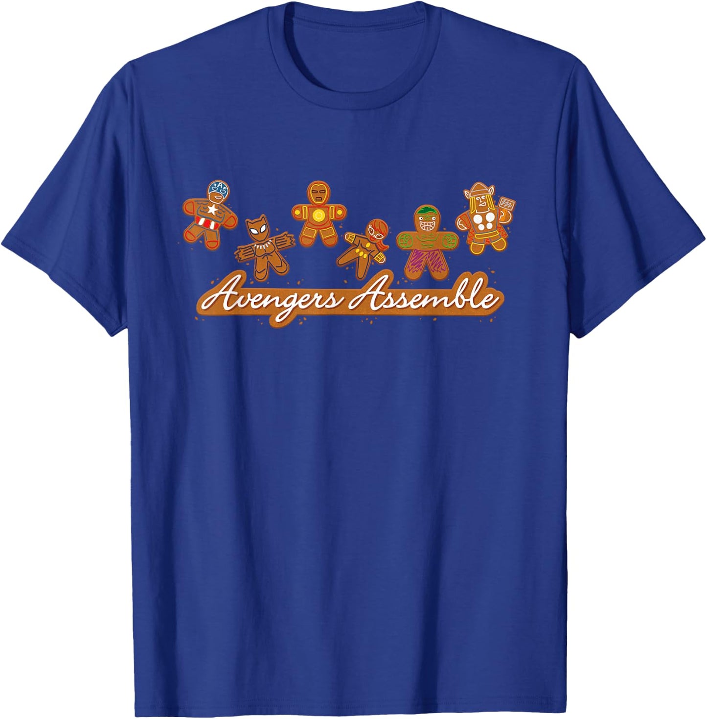 Marvel Avengers Assemble Gingerbread Cookies Holiday T-Shirt - T-Shirt | Royal