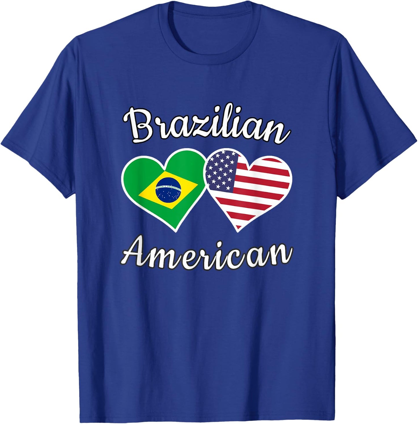 Brazil USA Shirt | Brazilian American Men Women Kids T-Shirt - T-Shirt | Royal