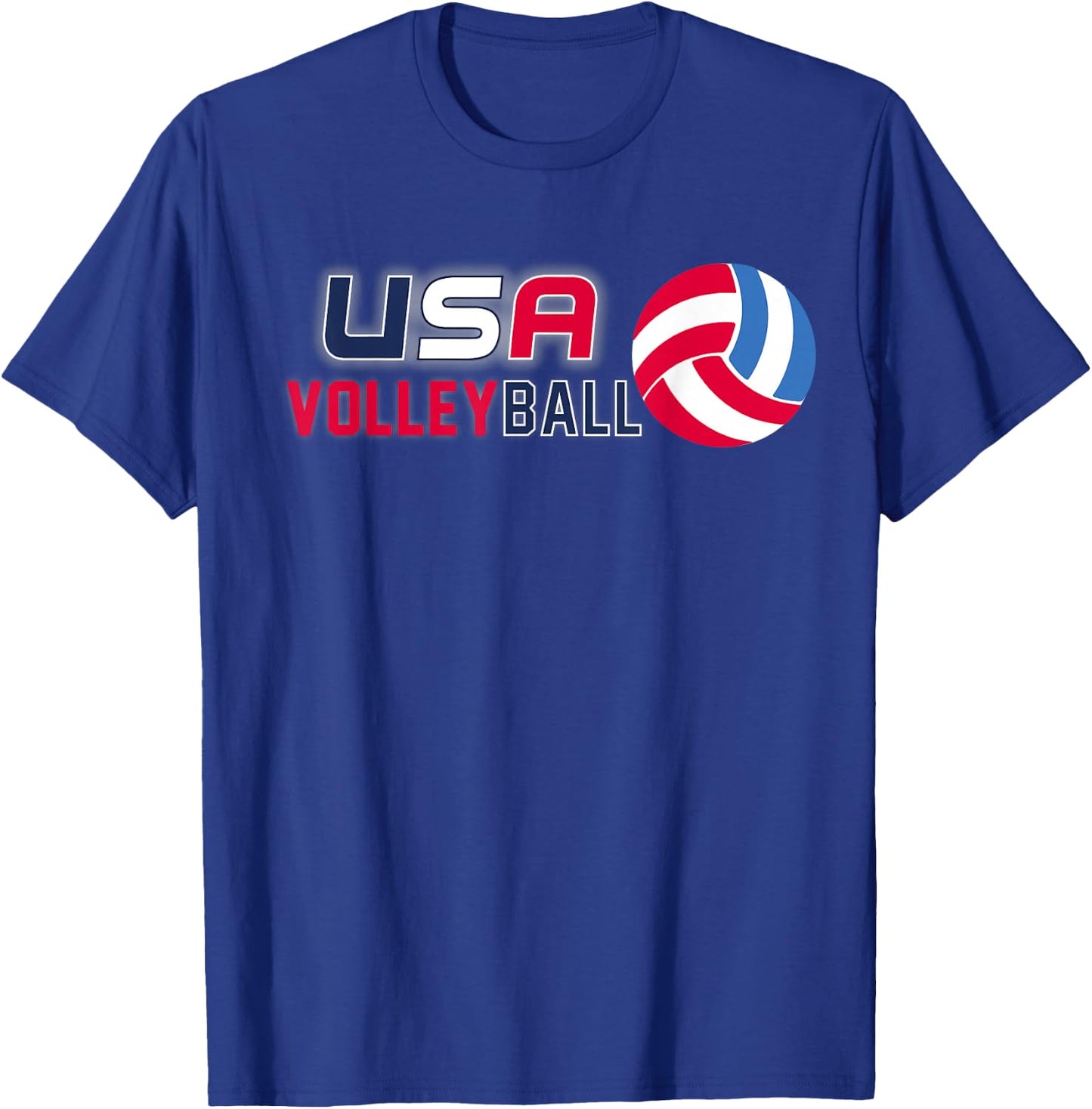 USA Flag Volleyball Shirt: Men and Women's Volleyball T-Shirt - T-Shirt | Royal