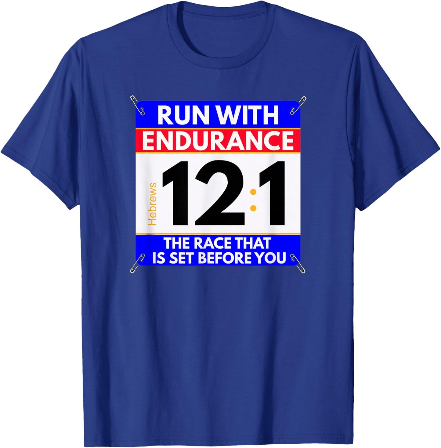 Fun Christian Bible Verse - Run The Race of Life Runners T-Shirt - T-Shirt | Royal