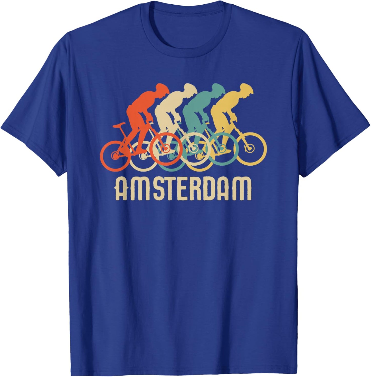 Retro Vintage Bike Amsterdam T Shirt T-Shirt - T-Shirt | Royal