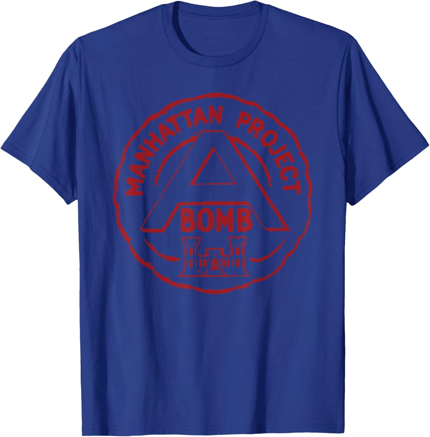 Atomic Bomb Manhattan Project Red Print T-Shirt - T-Shirt | Royal