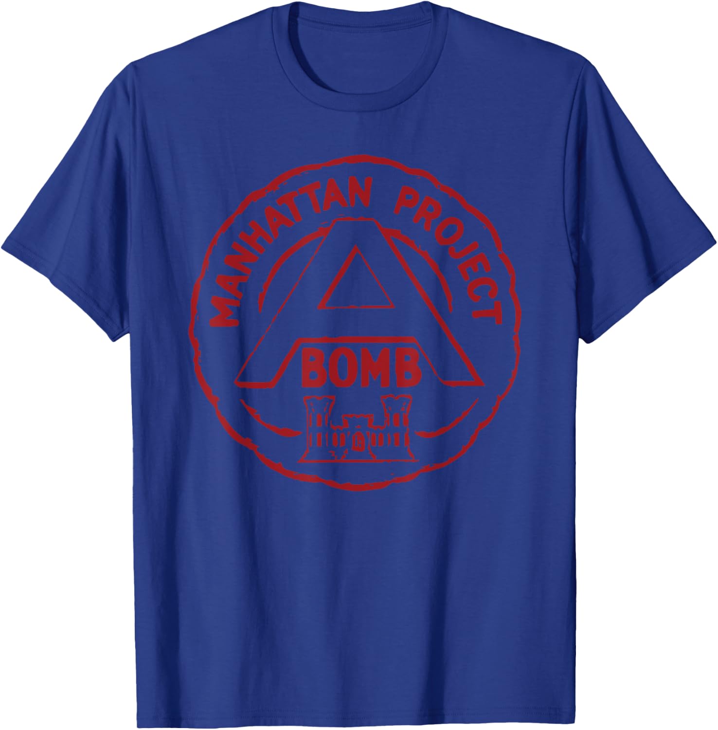 Atomic Bomb Manhattan Project Red Print T-Shirt - T-Shirt | Royal