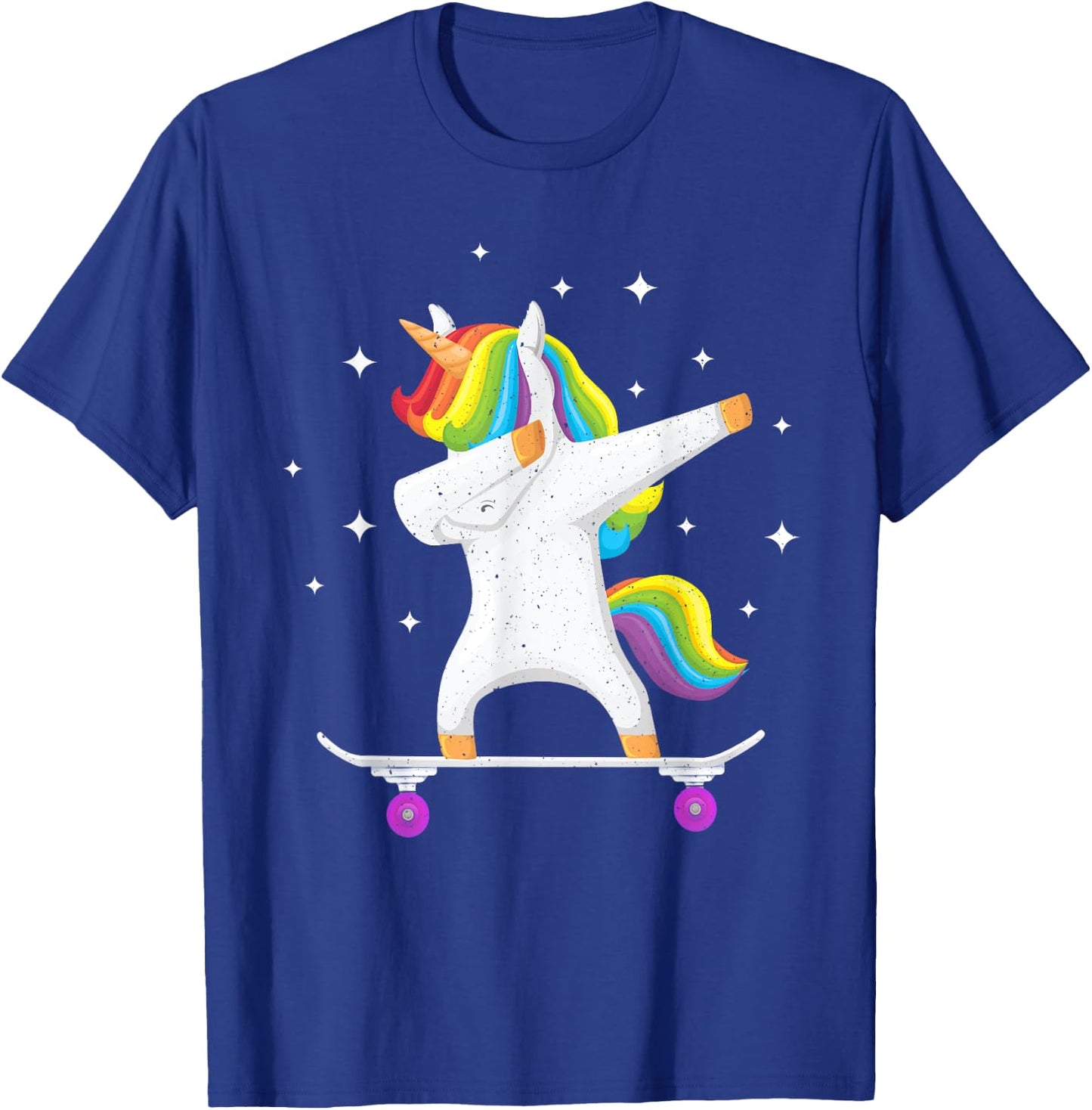 Skateboarding Colorful Unicorn on Skateboard Gift Skater T-Shirt - T-Shirt | Royal