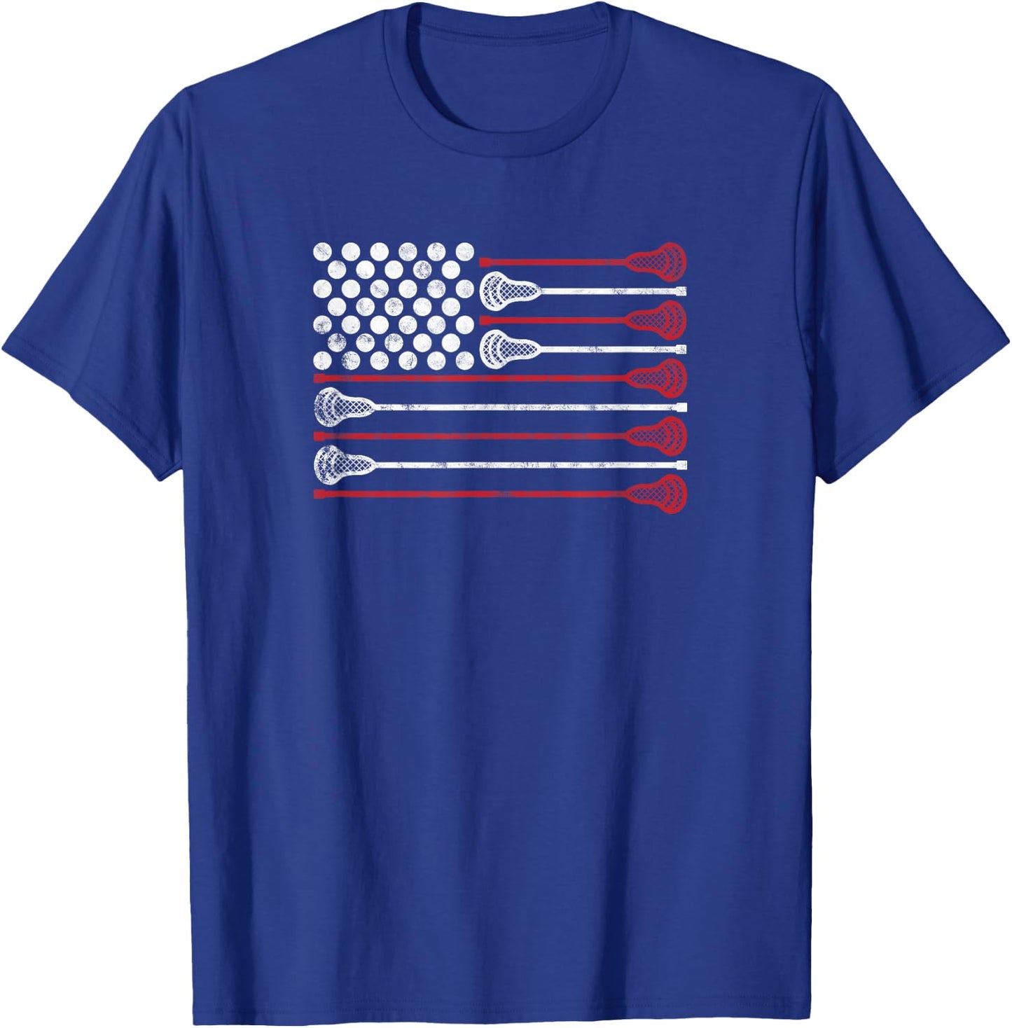 Lacrosse USA Flag Lax Shirt T-Shirt - T-Shirt | Royal