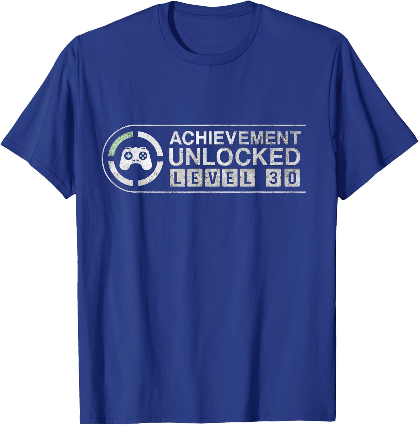 Level 30 Abstract Video Gamer 30th Birthday T-Shirt - T-Shirt | Royal