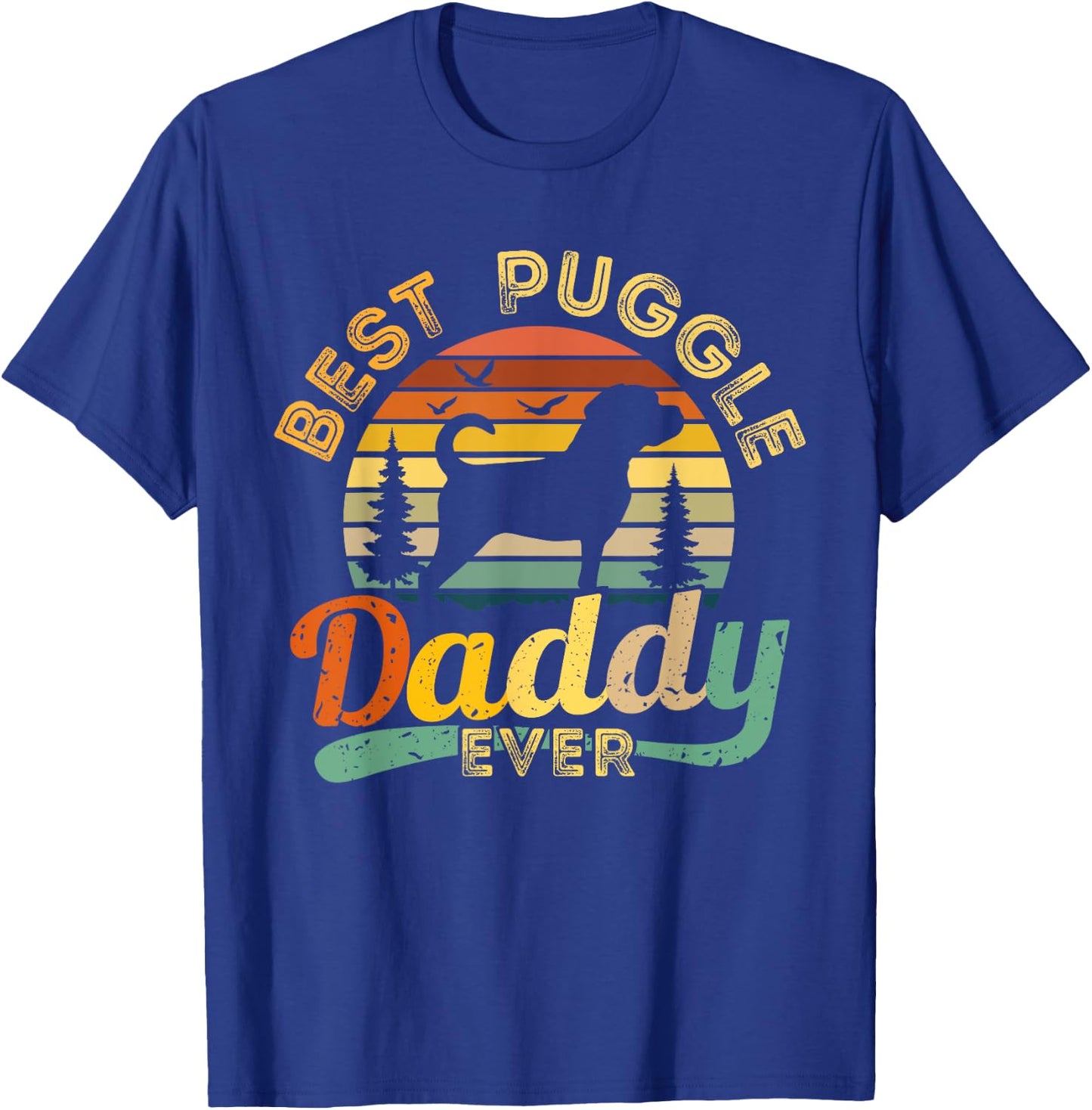 Puggle Dad Best Daddy Dog Lover Retro Vintage Gift Women Girls Kids T-Shirt - T-Shirt | Royal
