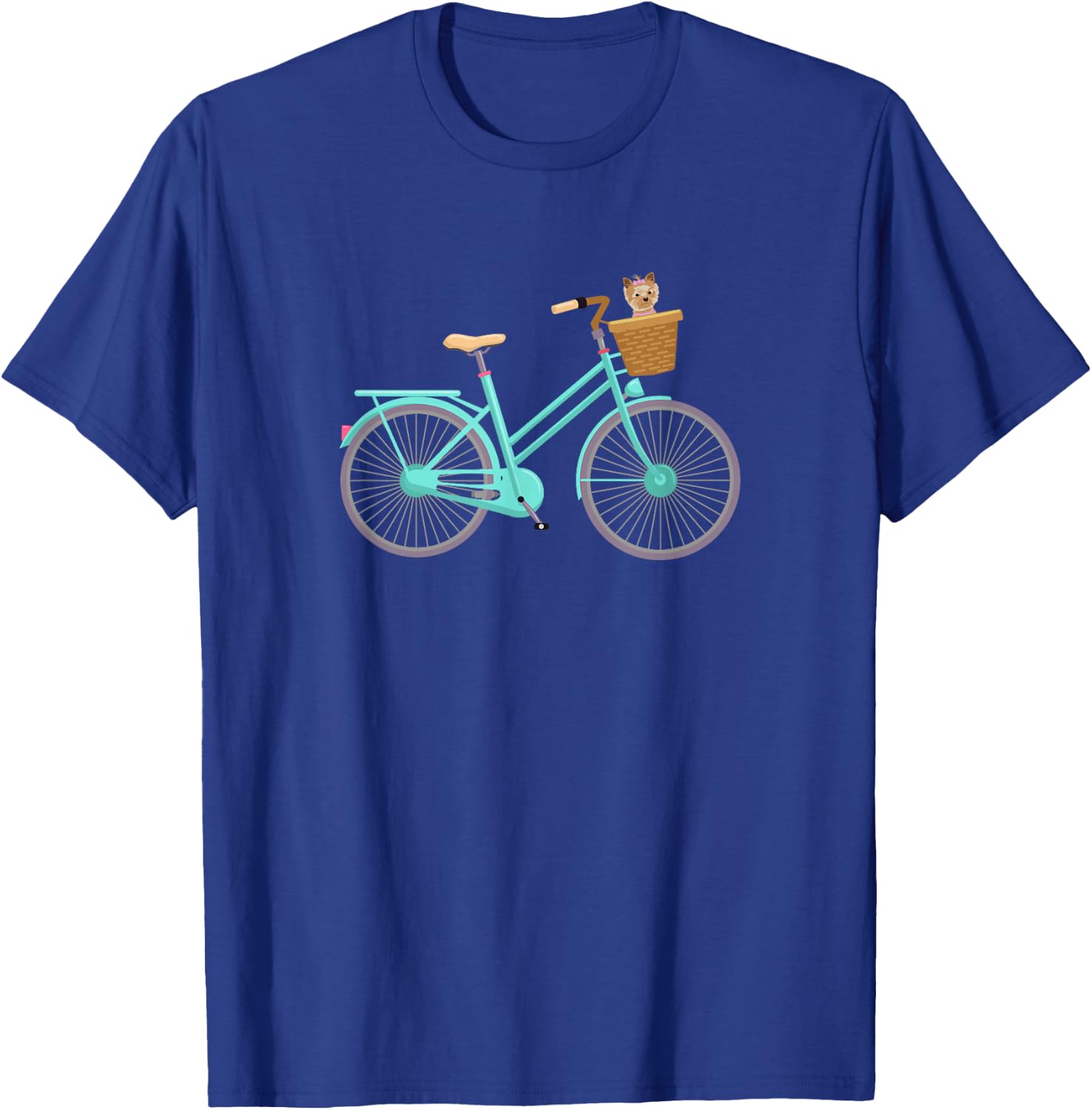 Vintage Antique Bicycle Adorable Puppy Dog In Basket T-Shirt - T-Shirt | Royal