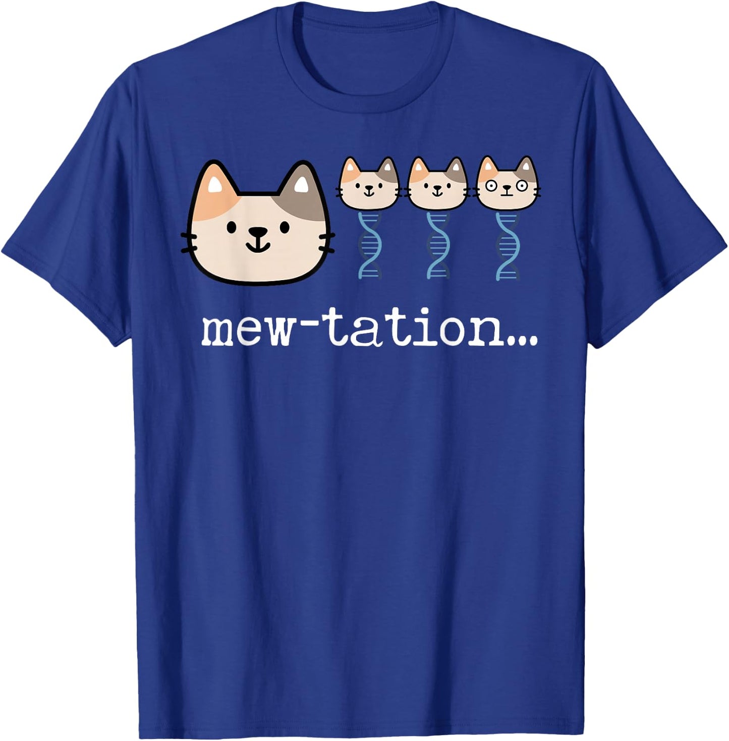 Mew Tation Funny Cat DNA Biochemistry Teacher T-Shirt - T-Shirt | Royal