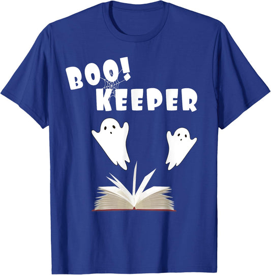 Boo Keeper Ghost Librarian Halloween Costume for Bookkeeper T-Shirt - T-Shirt | Royal