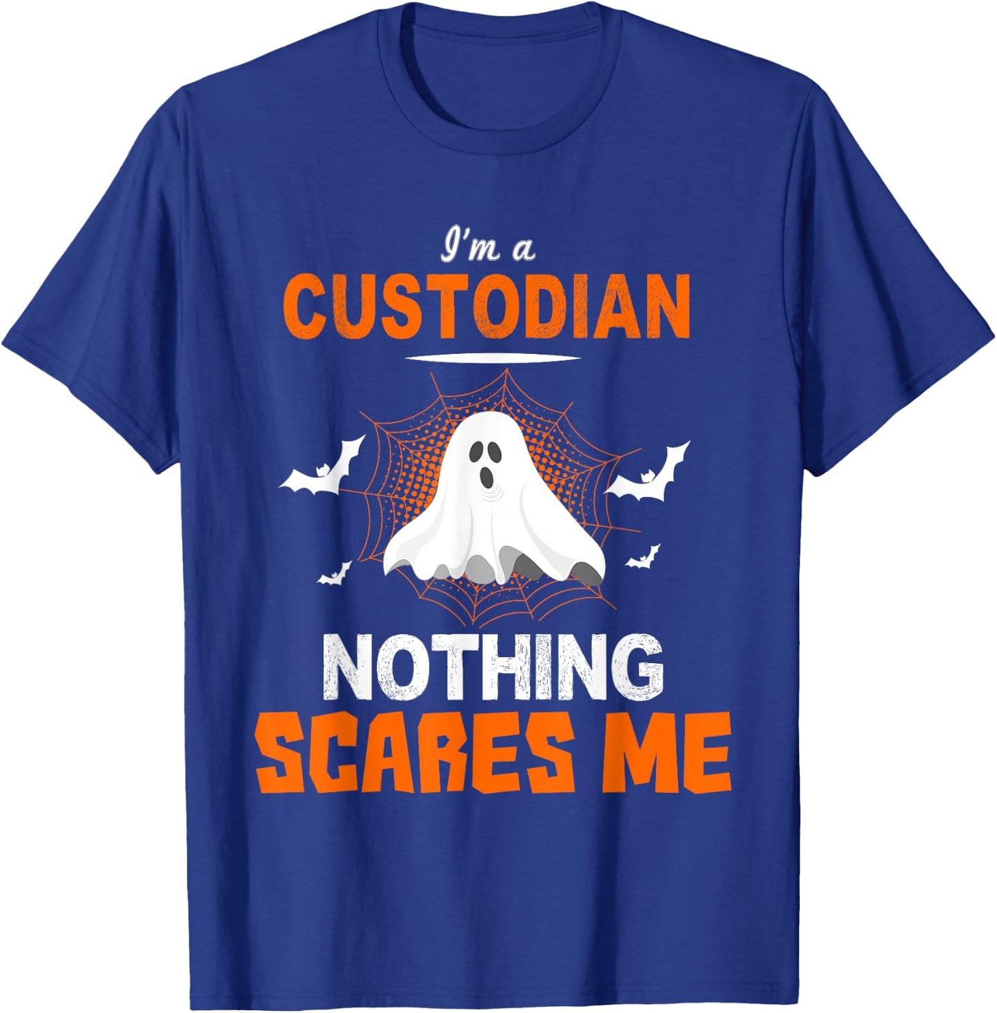 Funny Custodian Shirt Halloween School or Workplace Gift T-Shirt - T-Shirt | Royal