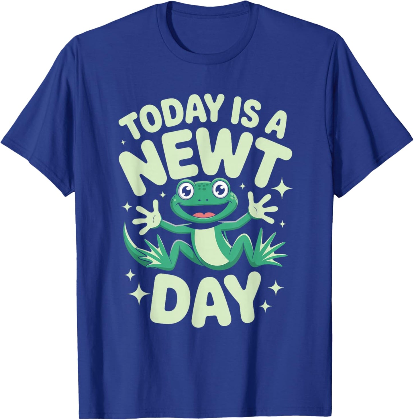 Today is A Newt Day Funny Cute Cartoon Amphibian Herpetology T-Shirt - T-Shirt | Royal