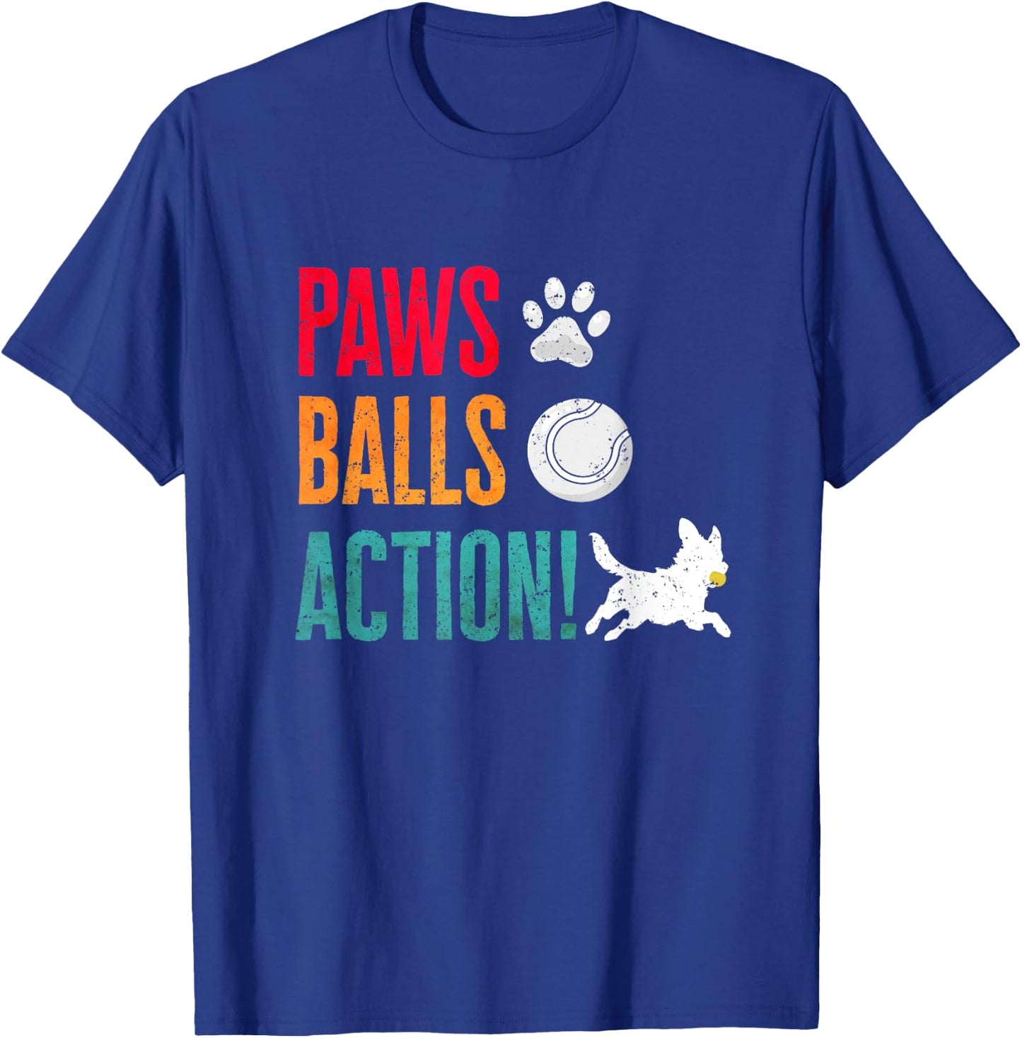 Flyball Dog Sport Flyball Paws Balls Action Flyball T-Shirt - T-Shirt | Royal