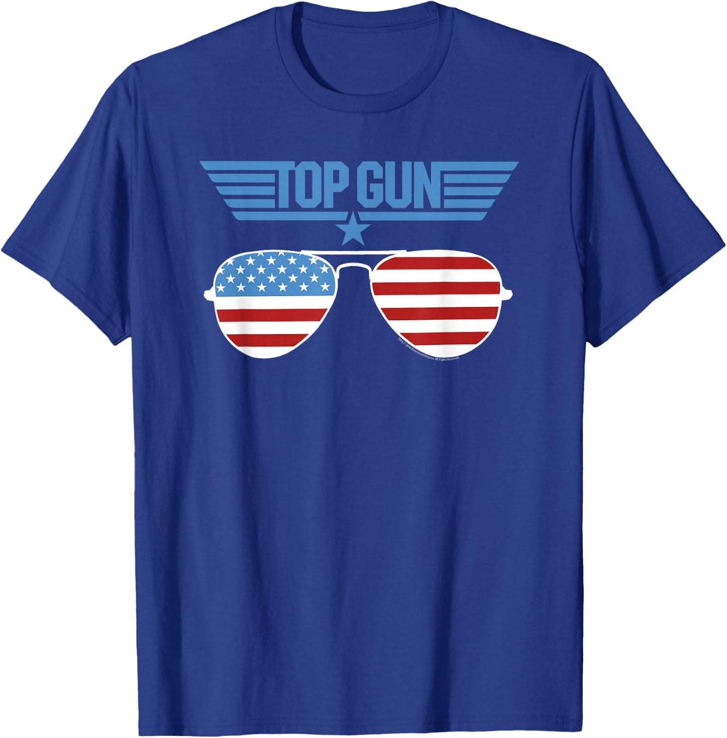 Top Gun White Aviator Sunglasses with Logo Action Movie T-Shirt - T-Shirt | Royal