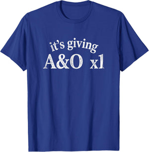 Its Giving A O x1 Funny Nurse Medical Humor T-Shirt - T-Shirt | Royal