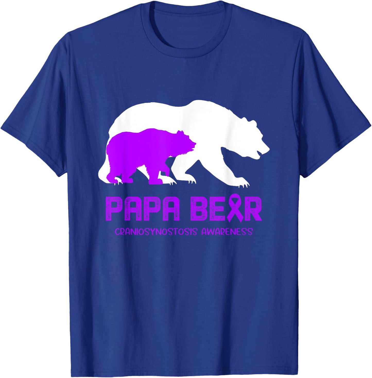 Papa Bear Support Craniosynostosis Awareness T-Shirt - T-Shirt | Royal