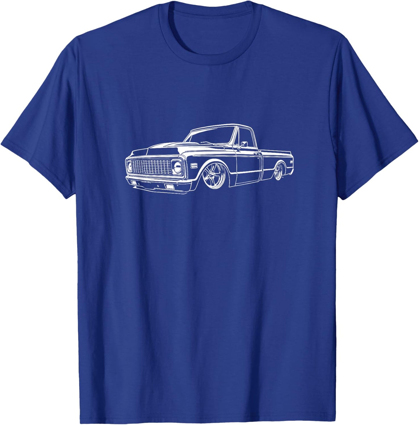 1970-1972 Custom C10 Side Profile Silhouette C10 Truck T-Shirt - T-Shirt | Royal