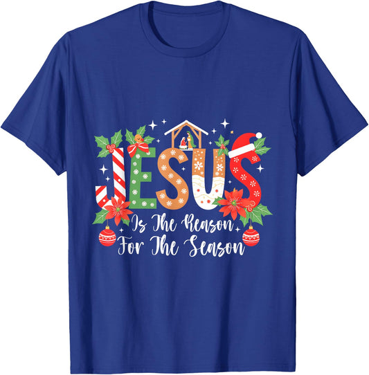 Christmas Jesus Is The Reason For The Season Nativity T-Shirt - T-Shirt | Royal