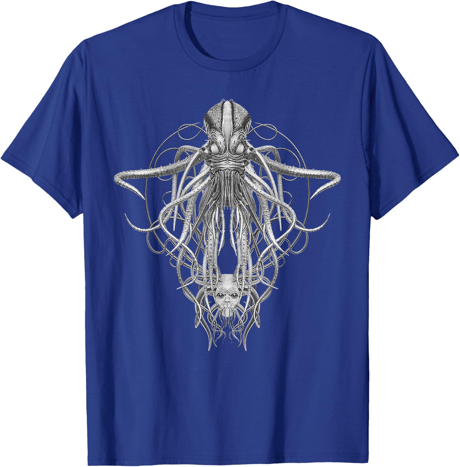 Cthulhu Monster in Black and White Retro Vintage Steampunk T-Shirt - T-Shirt | Royal
