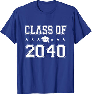 Class of 2040 First Day of School Graduation T-Shirt - T-Shirt | Royal