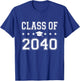 Class of 2040 First Day of School Graduation T-Shirt - T-Shirt | Royal