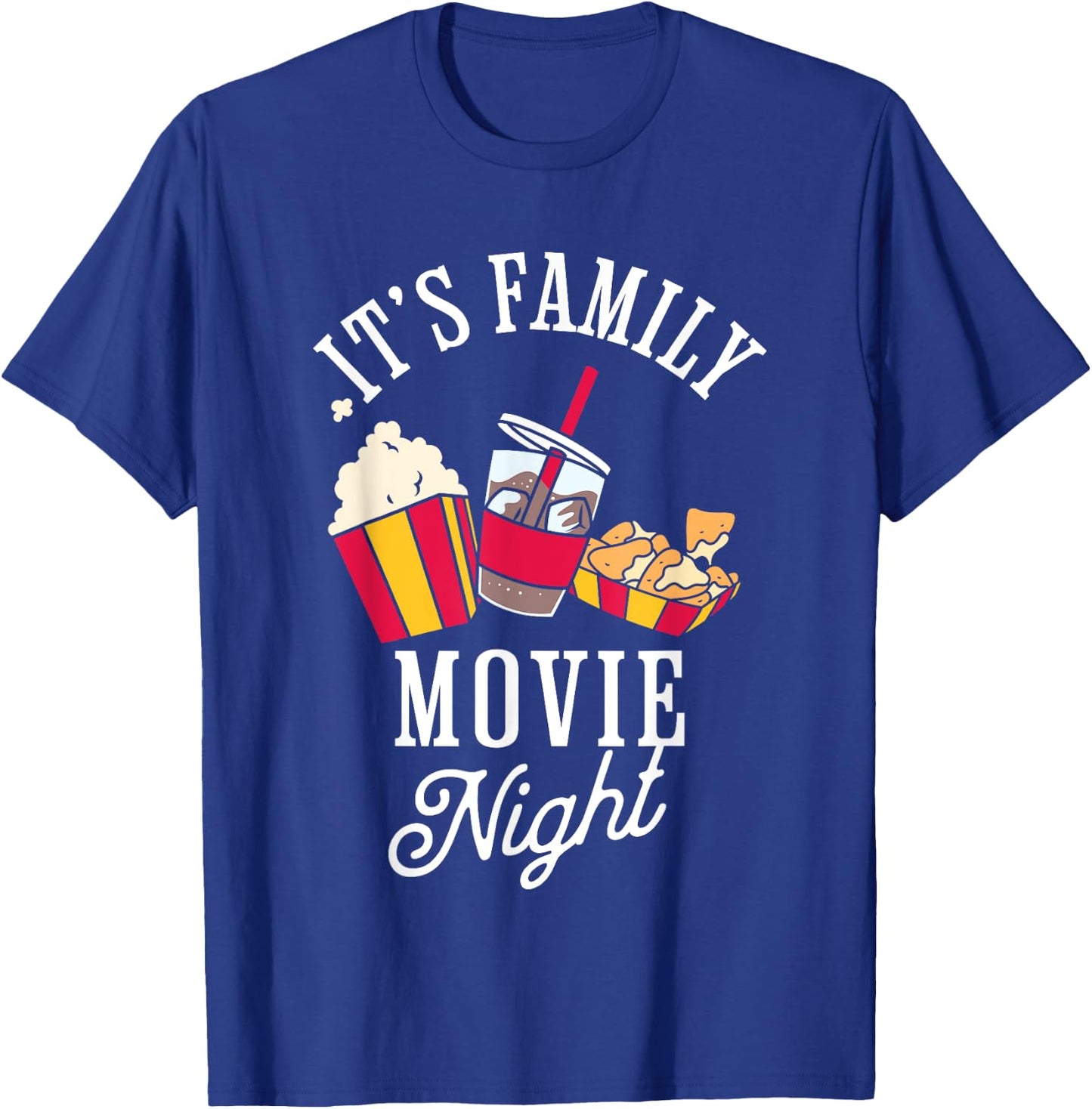 Family Movie Night Cinema Popcorn Film Movie Lover T-Shirt - T-Shirt | Royal