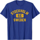 Stockholm Sweden SE Gym Style Distressed Amber Print T-Shirt - T-Shirt | Royal