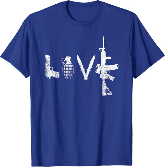 Gun Love Shirt AR15 Handgun Grenade T-Shirt - T-Shirt | Royal