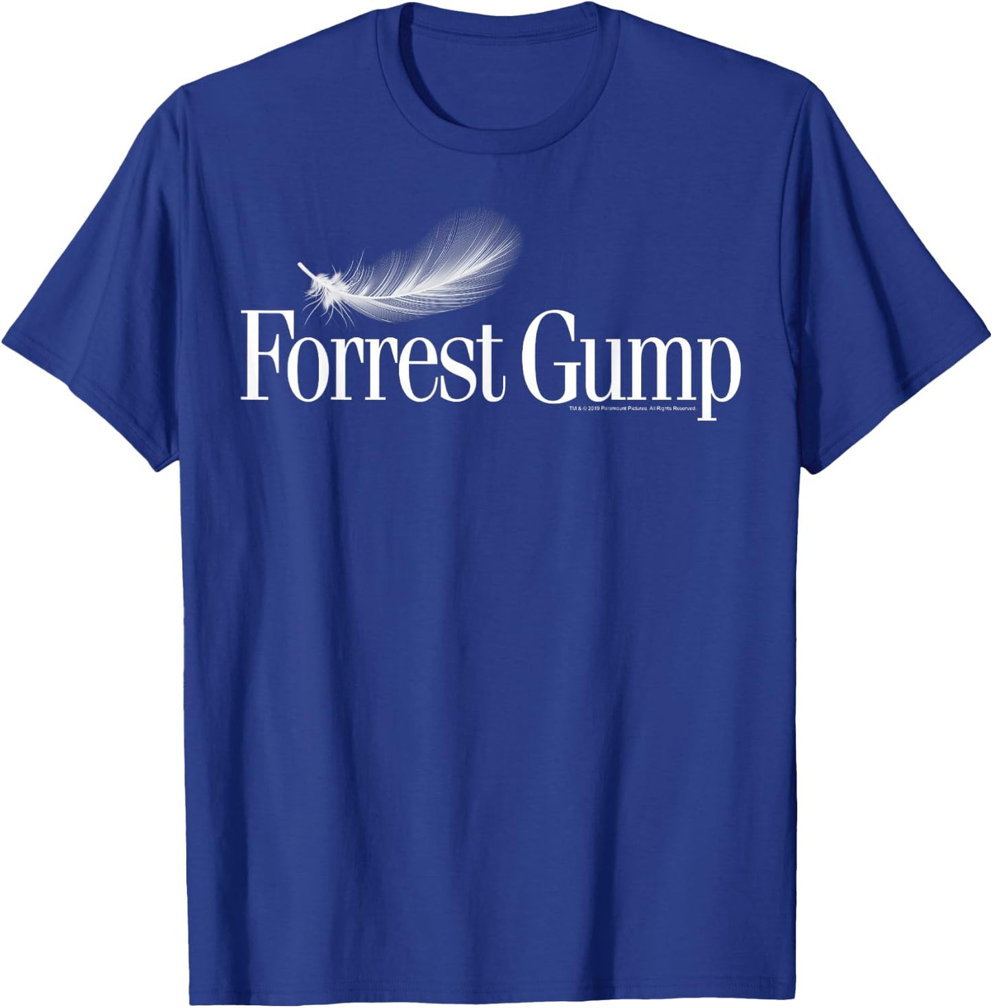 Forrest Gump Feather Title Logo T-Shirt - T-Shirt | Royal