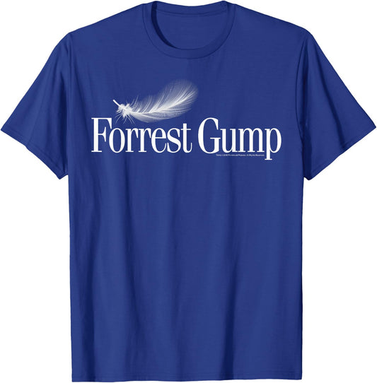 Forrest Gump Feather Title Logo T-Shirt - T-Shirt | Royal