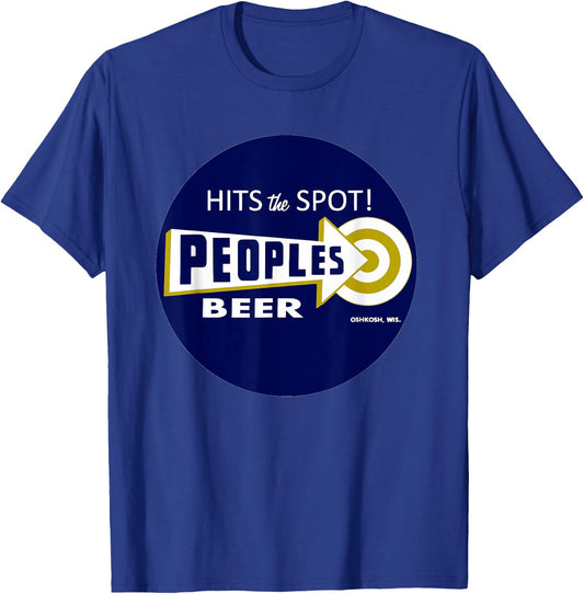 Vintage Wisconsin People's Beer logo T-Shirt - T-Shirt | Royal