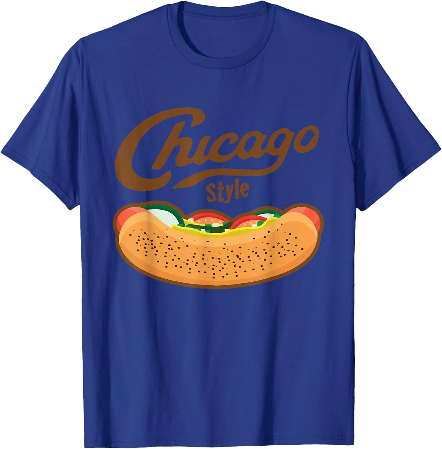 Chicago Style Hot Dog Summer T-Shirt - T-Shirt | Royal