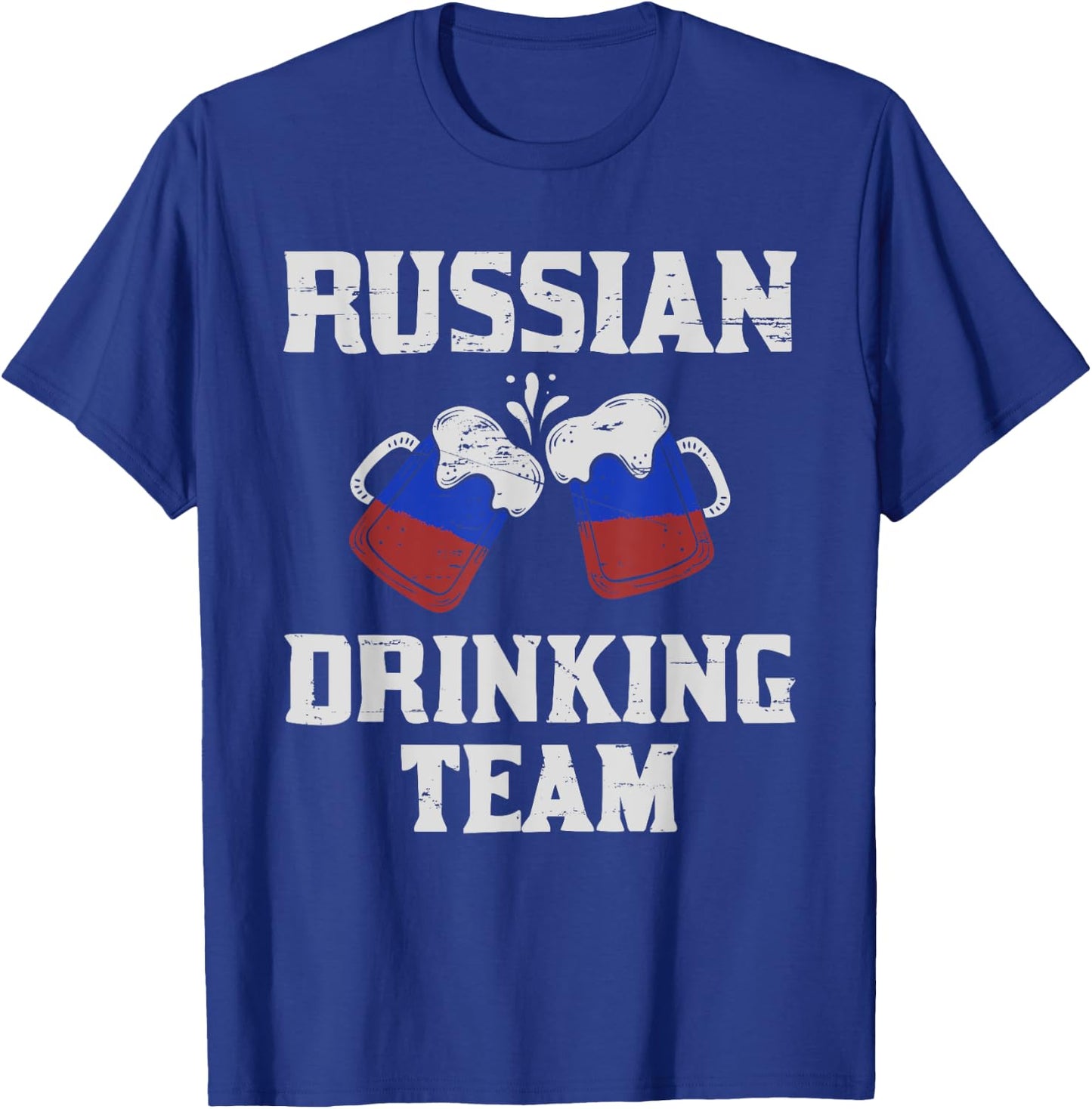 Russia Drinking Team design Russian Flag Country Beer Funny T-Shirt - T-Shirt | Royal