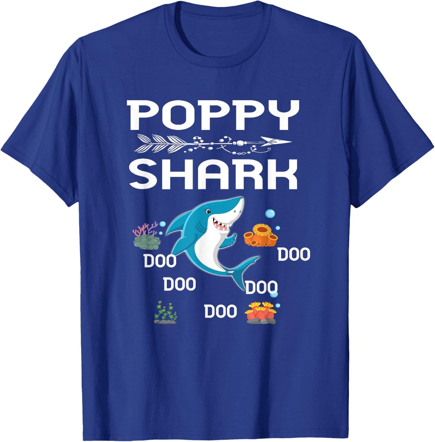 Poppy Shark Shirt Fathers Day Gift For Poppy T-Shirt - T-Shirt | Royal
