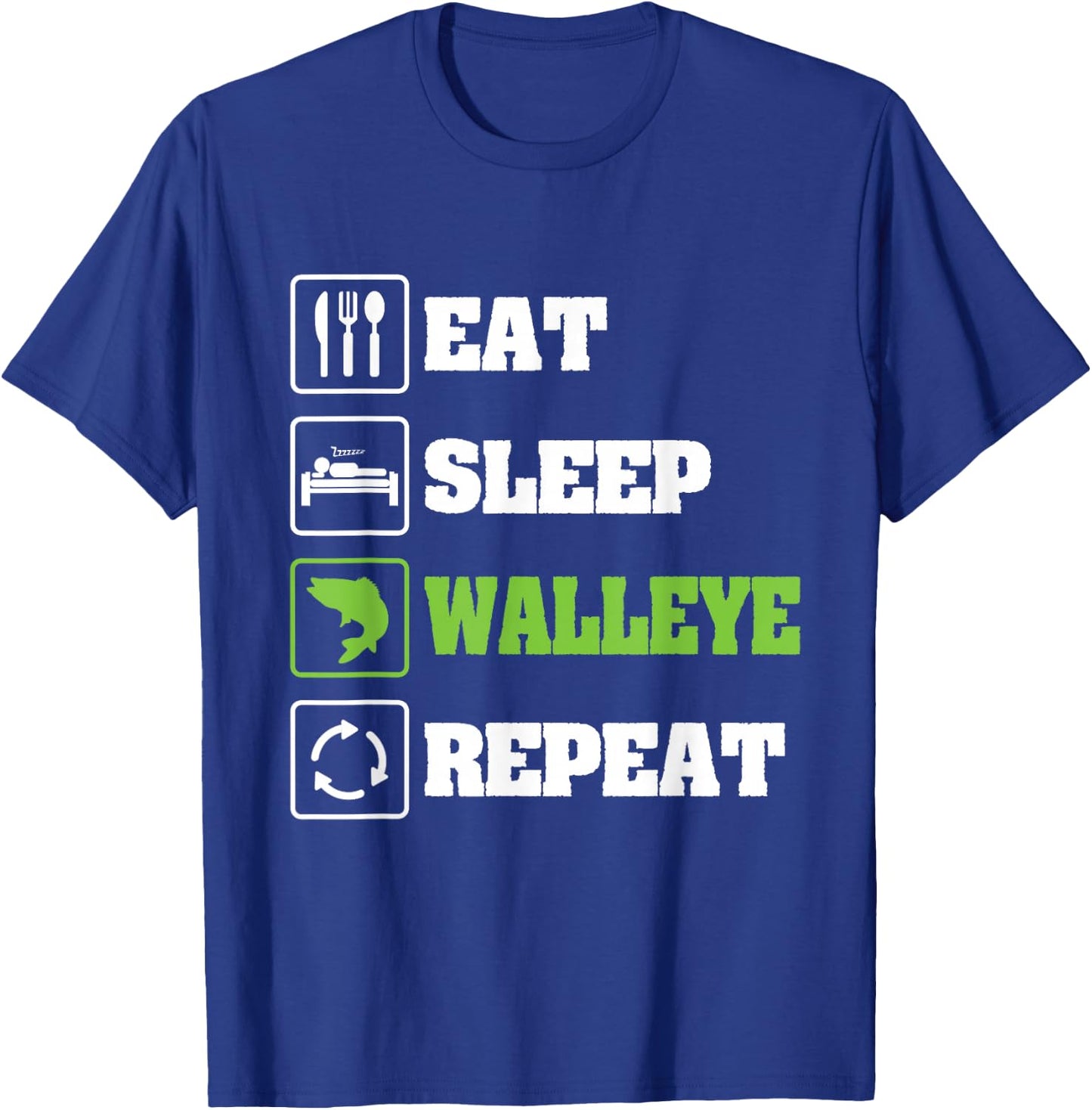 Walleye Fishing Shirts Funny Fishing T-Shirt - T-Shirt | Royal