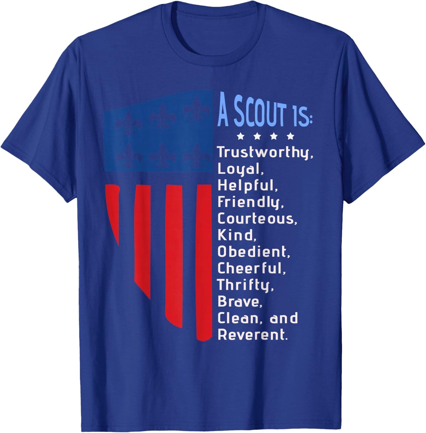 Scouting Law, US America Flag Scouting Law Gift T-Shirt - T-Shirt | Royal