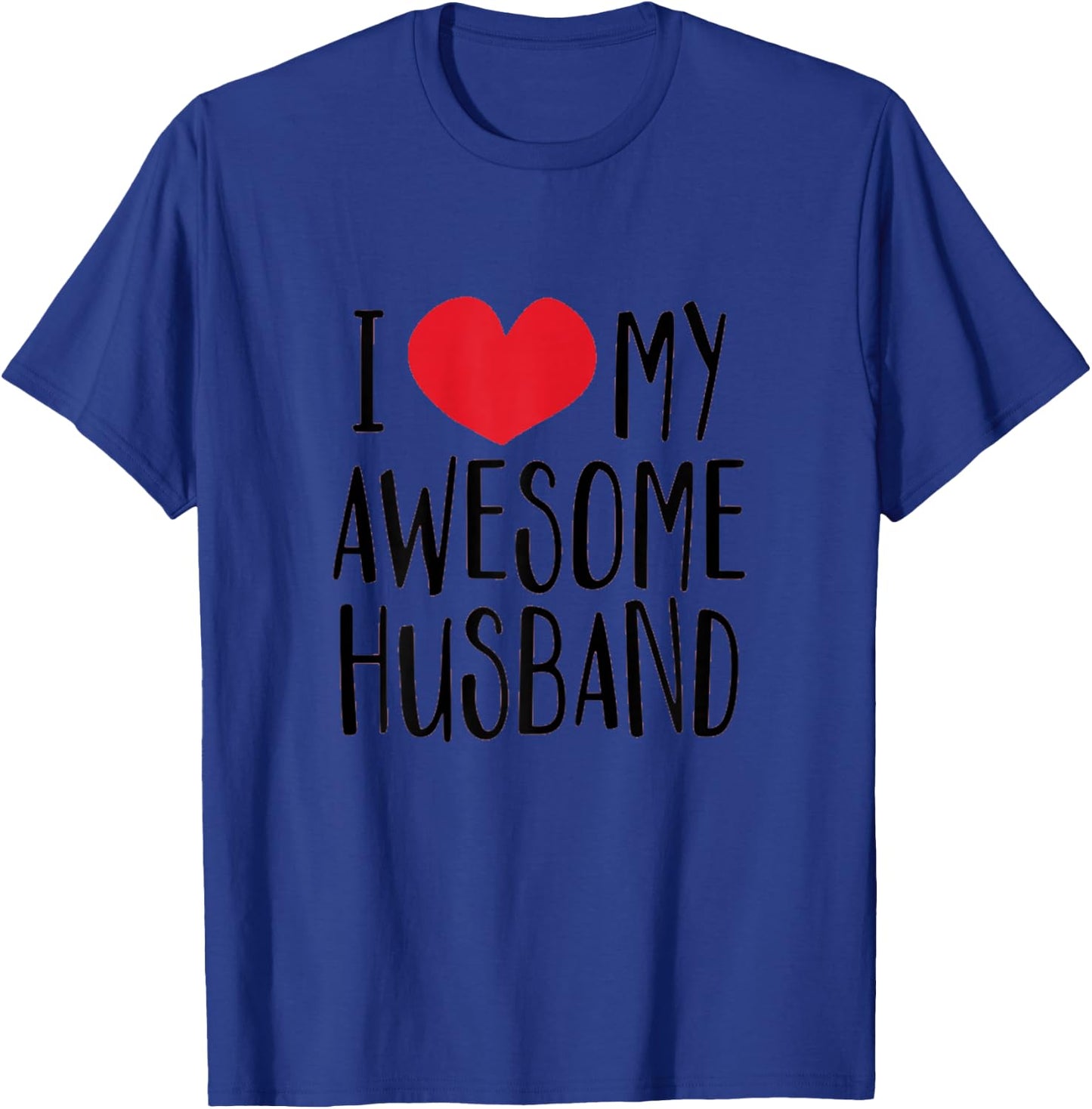I Love My Awesome Husband Red Heart T-Shirt - T-Shirt | Royal