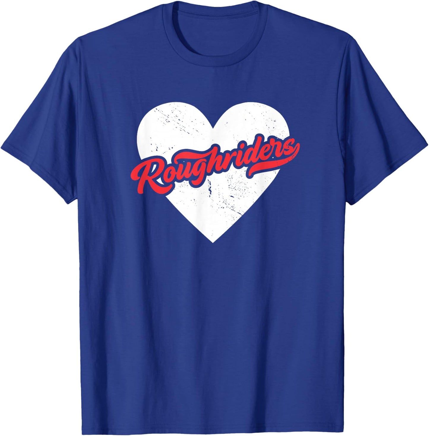 Vintage Roughriders High School Go Rough Riders Pride Heart T-Shirt - T-Shirt | Royal