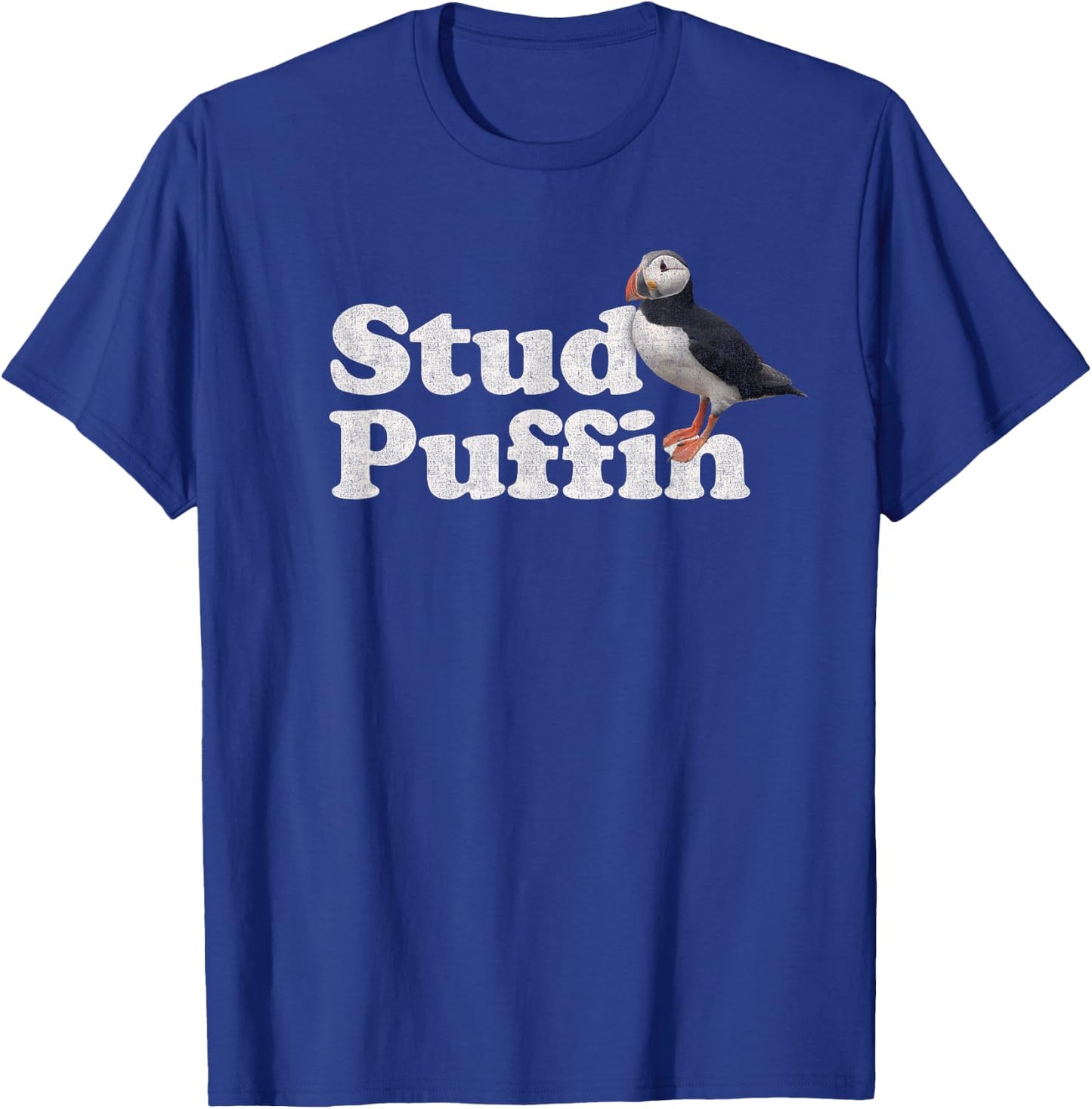 Stud Puffin - Retro Vintage Style - Black - -Adults - Short Sleeve - Classic Fit - Cotton Blend - Small T-Shirt - T-Shirt | Royal